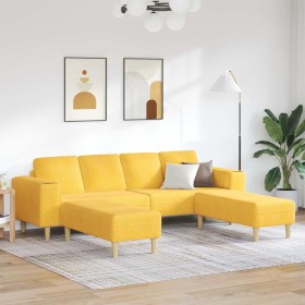 Sofá de tela Amarillo Claro Telas de pana