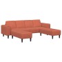 Sofá de tela con cojín Rojo Naranja 208 cm Telas de pana