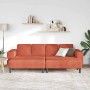 Sofá de tela con cojín Rojo Naranja 208 cm Telas de pana