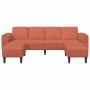Sofá de tela con cojín Rojo Naranja 208 cm Telas de pana