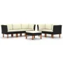 6-piece garden furniture set and black synthetic rattan cushions by vidaXL, Garden sets - Ref: Foro24-3059738, Price: 441,46 ...