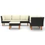 6-piece garden furniture set and black synthetic rattan cushions by vidaXL, Garden sets - Ref: Foro24-3059738, Price: 441,46 ...