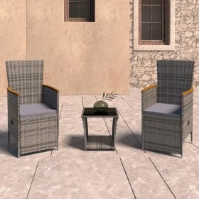 3-piece garden furniture set and gray synthetic rattan cushions by vidaXL, Garden sets - Ref: Foro24-3059365, Price: 268,84 €...