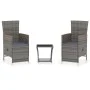 3-teiliges Gartenmöbel-Set und graue synthetische Rattankissen von vidaXL, Gartensets - Ref: Foro24-3059365, Preis: 268,84 €,...