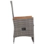 Set de muebles de jardín 3 pzas y cojines ratán sintético gris