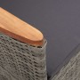 Set de muebles de jardín 3 pzas y cojines ratán sintético gris
