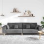 Sofá de tela con cojín Gris oscuro 208 cm tela