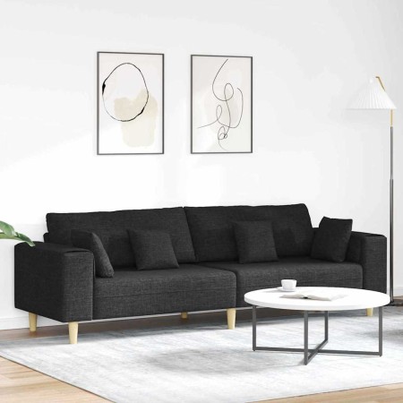 Sofá de tela con cojín Negro 208 cm tela