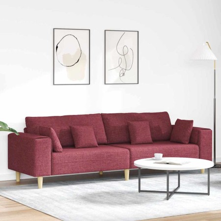 Sofá de tela con cojín Rojo vino 208 cm tela