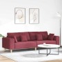 Sofá de tela con cojín Rojo vino 208 cm tela