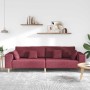 Sofá de tela con cojín Rojo vino 208 cm tela