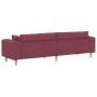 Sofá de tela con cojín Rojo vino 208 cm tela
