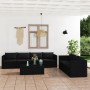 8-teiliges Gartenmöbel-Set und Kissen Kunstrattan schwarz von vidaXL, Gartensets - Ref: Foro24-3059502, Preis: 765,92 €, Raba...