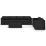 8-teiliges Gartenmöbel-Set und Kissen Kunstrattan schwarz von vidaXL, Gartensets - Ref: Foro24-3059502, Preis: 765,92 €, Raba...