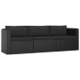Set muebles de jardín 8 piezas y cojines ratán sintético negro de vidaXL, Conjuntos de jardín - Ref: Foro24-3059502, Precio: ...