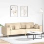Sofá de tela con cojín Crema 208 cm tela