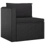 Set muebles de jardín 8 piezas y cojines ratán sintético negro de vidaXL, Conjuntos de jardín - Ref: Foro24-3059502, Precio: ...