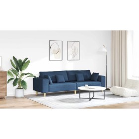 Sofá de tela con cojín Azul 208 cm tela
