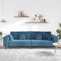 Sofá de terciopelo con cojín Azul 208 cm Terciopelo