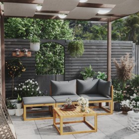 Garden furniture 4 pcs cream cushions solid acacia wood by vidaXL, Garden sets - Ref: Foro24-3057628, Price: 395,32 €, Discou...