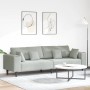 Sofá de terciopelo con cojín Gris Claro 208 cm Terciopelo