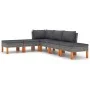 Set mit 6 Gartenmöbeln und Kissen synthetisches Rattangrau von vidaXL, Gartensets - Ref: Foro24-3059715, Preis: 368,77 €, Rab...
