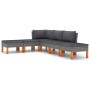 Set mit 6 Gartenmöbeln und Kissen synthetisches Rattangrau von vidaXL, Gartensets - Ref: Foro24-3059715, Preis: 372,24 €, Rab...