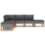 Set de muebles de jardín 6 pzas y cojines ratán sintético gris de vidaXL, Conjuntos de jardín - Ref: Foro24-3059715, Precio: ...