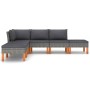 Set mit 6 Gartenmöbeln und Kissen synthetisches Rattangrau von vidaXL, Gartensets - Ref: Foro24-3059715, Preis: 372,24 €, Rab...
