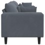 Sofá de terciopelo con cojín Gris oscuro 208 cm Terciopelo