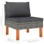 Set mit 6 Gartenmöbeln und Kissen synthetisches Rattangrau von vidaXL, Gartensets - Ref: Foro24-3059715, Preis: 368,77 €, Rab...