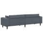 Sofá de terciopelo con cojín Gris oscuro 208 cm Terciopelo