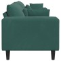 Sofá de terciopelo con cojín Verde oscuro 208 cm Terciopelo