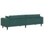 Sofá de terciopelo con cojín Verde oscuro 208 cm Terciopelo