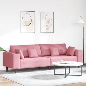 Sofá de terciopelo con cojín Rosa 209 cm Terciopelo