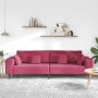 Sofá de terciopelo con cojín Rojo vino 208 cm Terciopelo