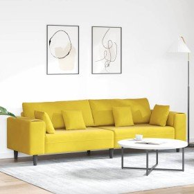 Sofá de terciopelo con cojín Amarillo 210 cm Terciopelo en Sofás | Comprar online en Foro24