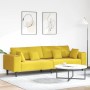 Sofá de terciopelo con cojín Amarillo 210 cm Terciopelo
