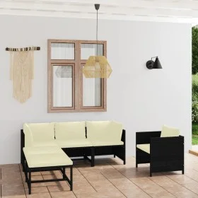 Garden furniture set 6 pieces and black synthetic rattan cushions by vidaXL, Garden sets - Ref: Foro24-3059783, Price: 338,92...