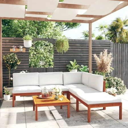 Garden furniture 6 pcs cream cushions solid acacia wood by vidaXL, Garden sets - Ref: Foro24-3057899, Price: 530,20 €, Discou...