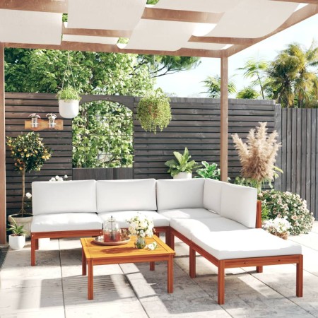 Gartenmöbel 6 Stück cremefarbene Kissen aus massivem Akazienholz von vidaXL, Gartensets - Ref: Foro24-3057899, Preis: 548,92 ...
