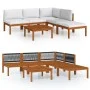 Garden furniture 6 pcs cream cushions solid acacia wood by vidaXL, Garden sets - Ref: Foro24-3057899, Price: 530,20 €, Discou...