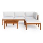 Garden furniture 6 pcs cream cushions solid acacia wood by vidaXL, Garden sets - Ref: Foro24-3057899, Price: 548,92 €, Discou...