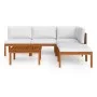 Garden furniture 6 pcs cream cushions solid acacia wood by vidaXL, Garden sets - Ref: Foro24-3057899, Price: 530,20 €, Discou...
