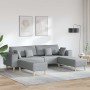 Sofá de tela con cojín 3 pcs Gris Claro 208 cm tela