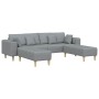 Sofá de tela con cojín 3 pcs Gris Claro 208 cm tela
