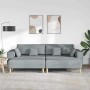 Sofá de tela con cojín 3 pcs Gris Claro 208 cm tela
