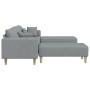 Sofá de tela con cojín 3 pcs Gris Claro 208 cm tela