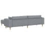 Sofá de tela con cojín 3 pcs Gris Claro 208 cm tela