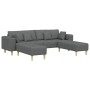 Sofá de tela con cojín 3 pcs Gris oscuro 208 cm tela